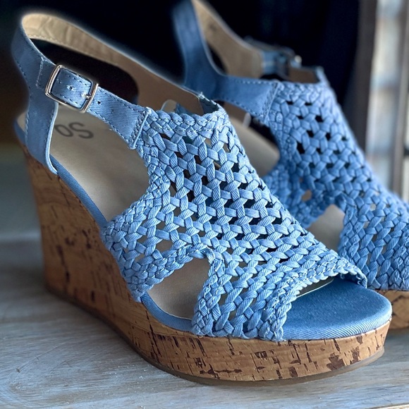 SO Shoes - ⬇️ SO Taffy Light Blue Wedge Heels NWOT